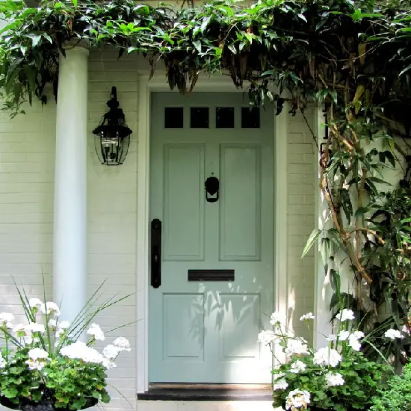 Mint Green front door